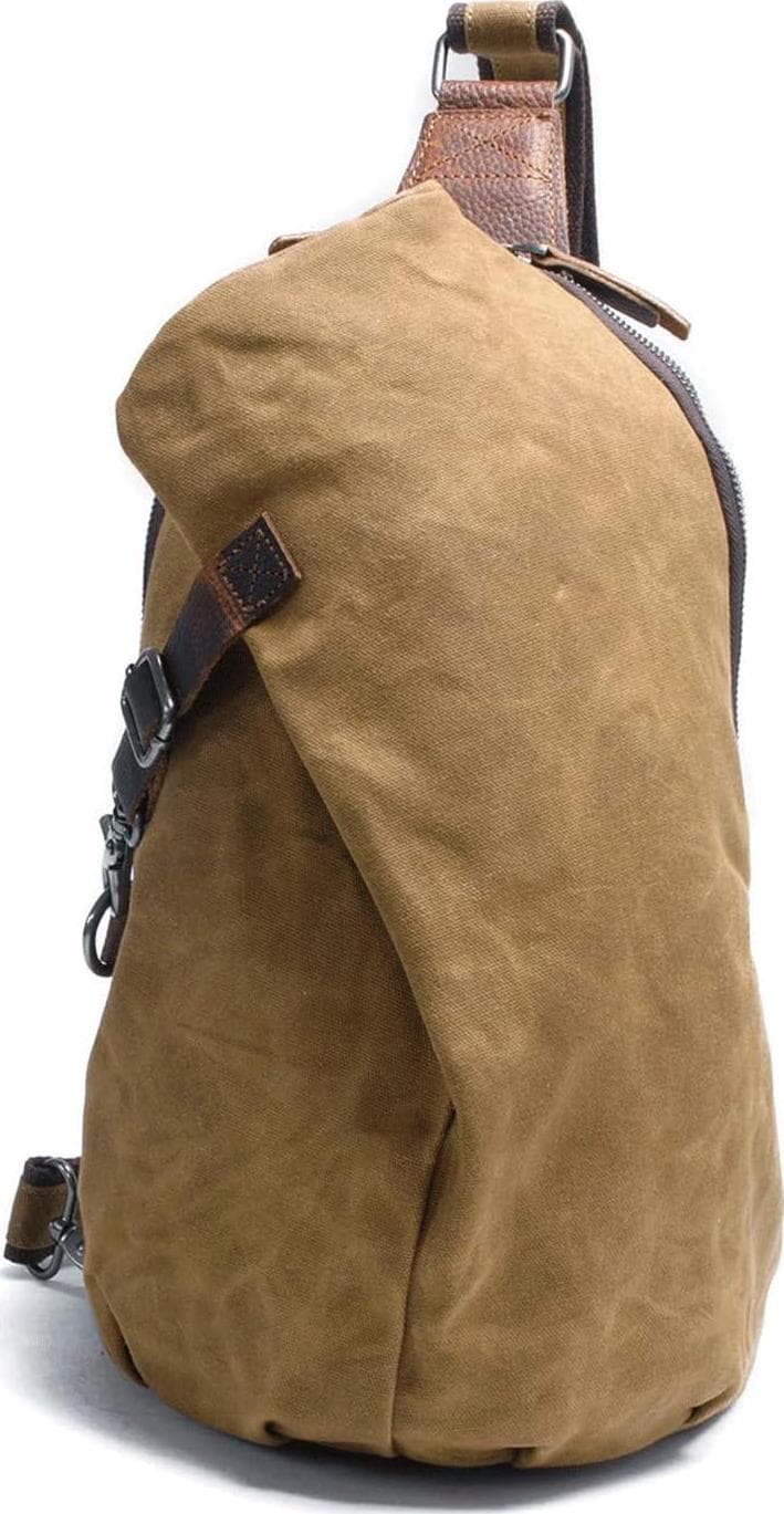 Men’s Sling Backpack Waxed Canvas Crossbody Bag Casual Daypacks